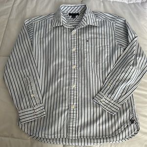 Tommy Hilfiger Boys blue striped Button Down shirt size large